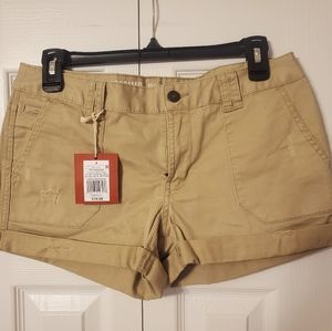 Midrise khaki shorts
